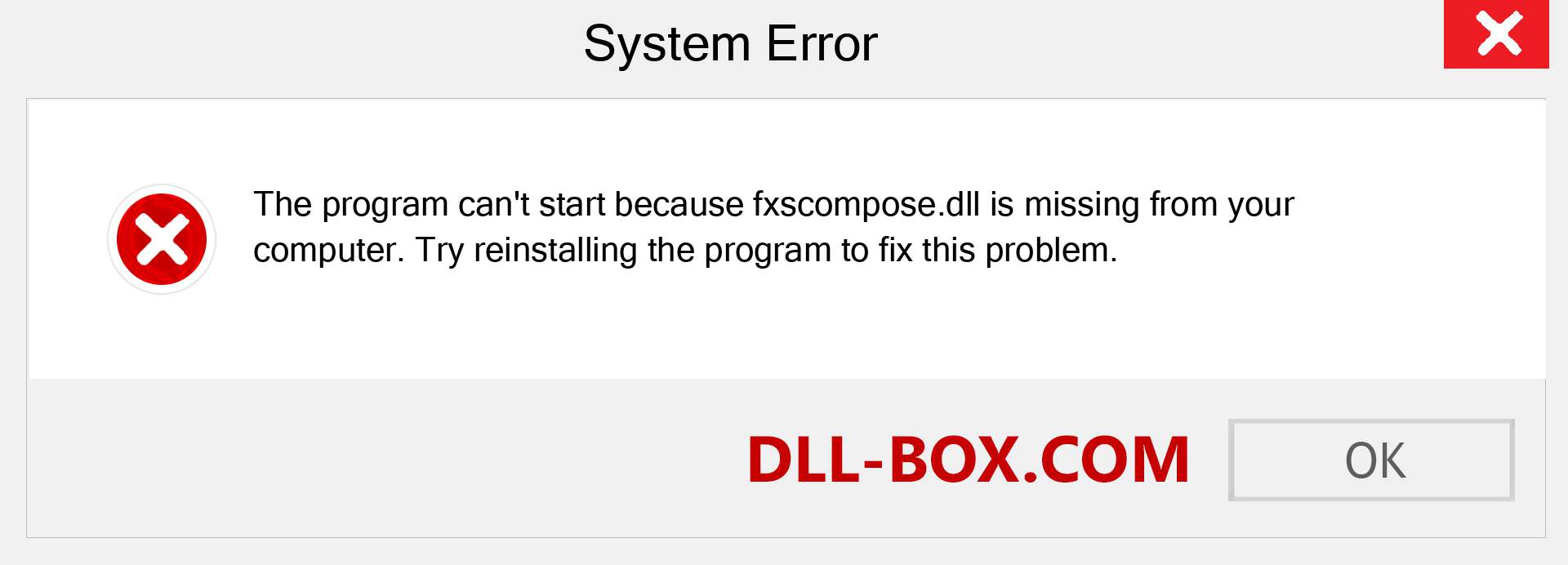  fxscompose.dll file is missing?. Download for Windows 7, 8, 10 - Fix  fxscompose dll Missing Error on Windows, photos, images